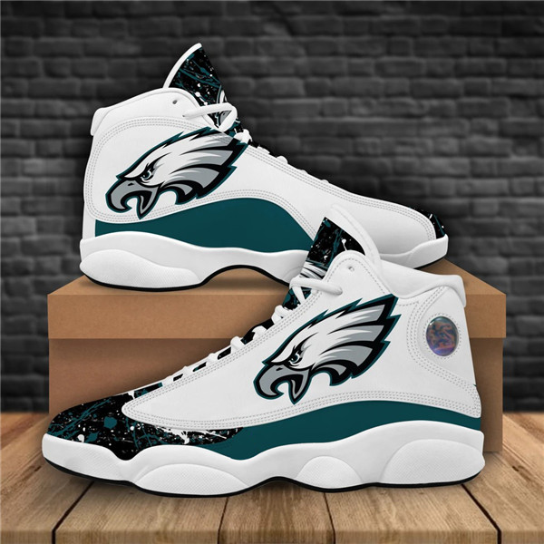 Men's Philadelphia Eagles AJ13 Series High Top Leather Sneakers 001